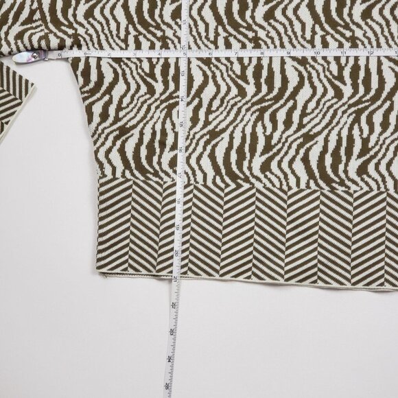 Esteban Cortazar Collective Sweater Women's Size XXL Olive & Cream Zebra Pattern - Picture 5 of 16